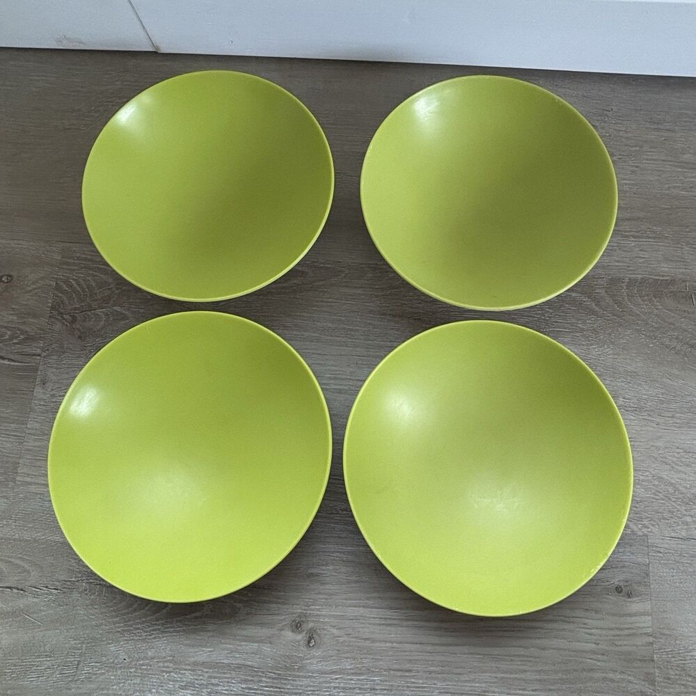Vtg Zak Designs Melissa Easton Melamine Salad Bowls Set 4 Lime Green Retro 6.5"